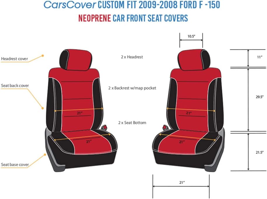 Red Rose & Black Neoprene Front Seat Covers C268170