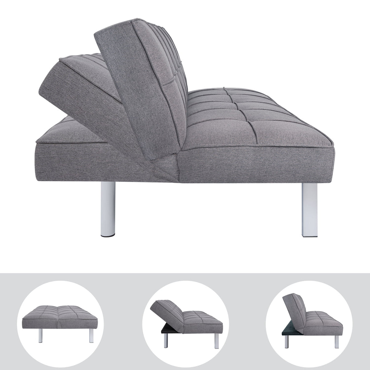 Gray Futon Sofa Bed H5938