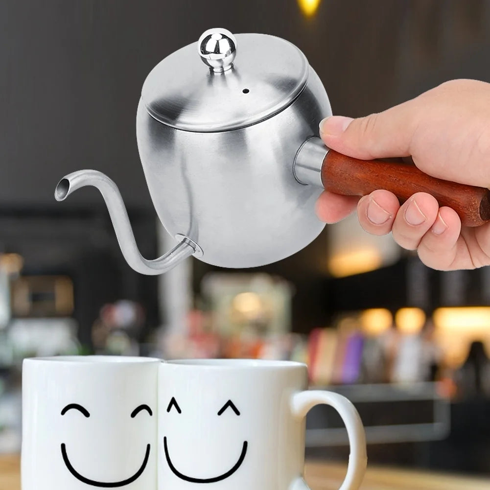 500ml Stainless Steel Coffee Drip Kettle Teapot Long Spout P395119