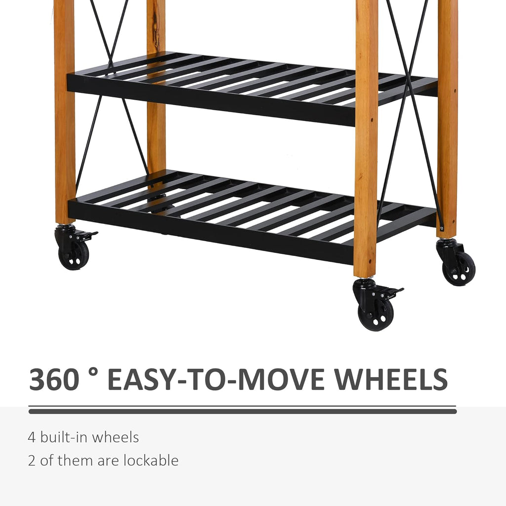 Kitchen Island Cart with 2 Drawers and Open Storage Shelves Z76854