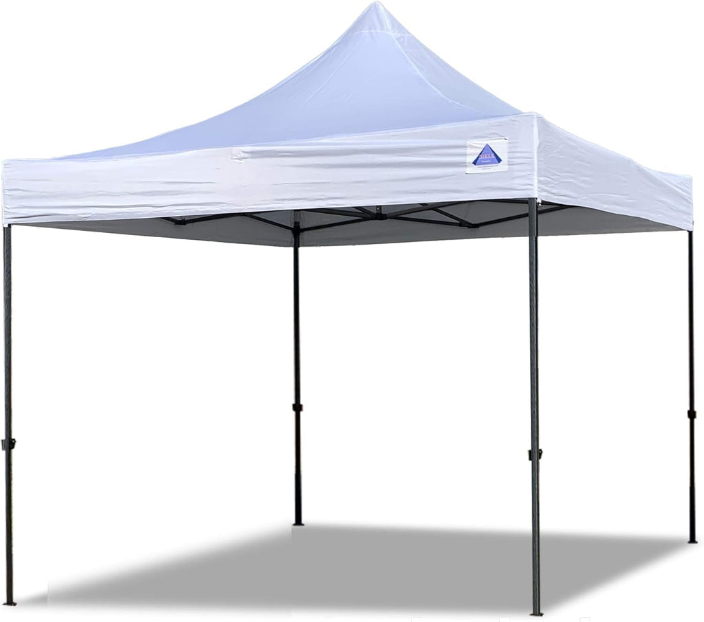 10'x10' White Pop Up Canopy Tent with Wheel Bag and 4 Sand Bags X1777