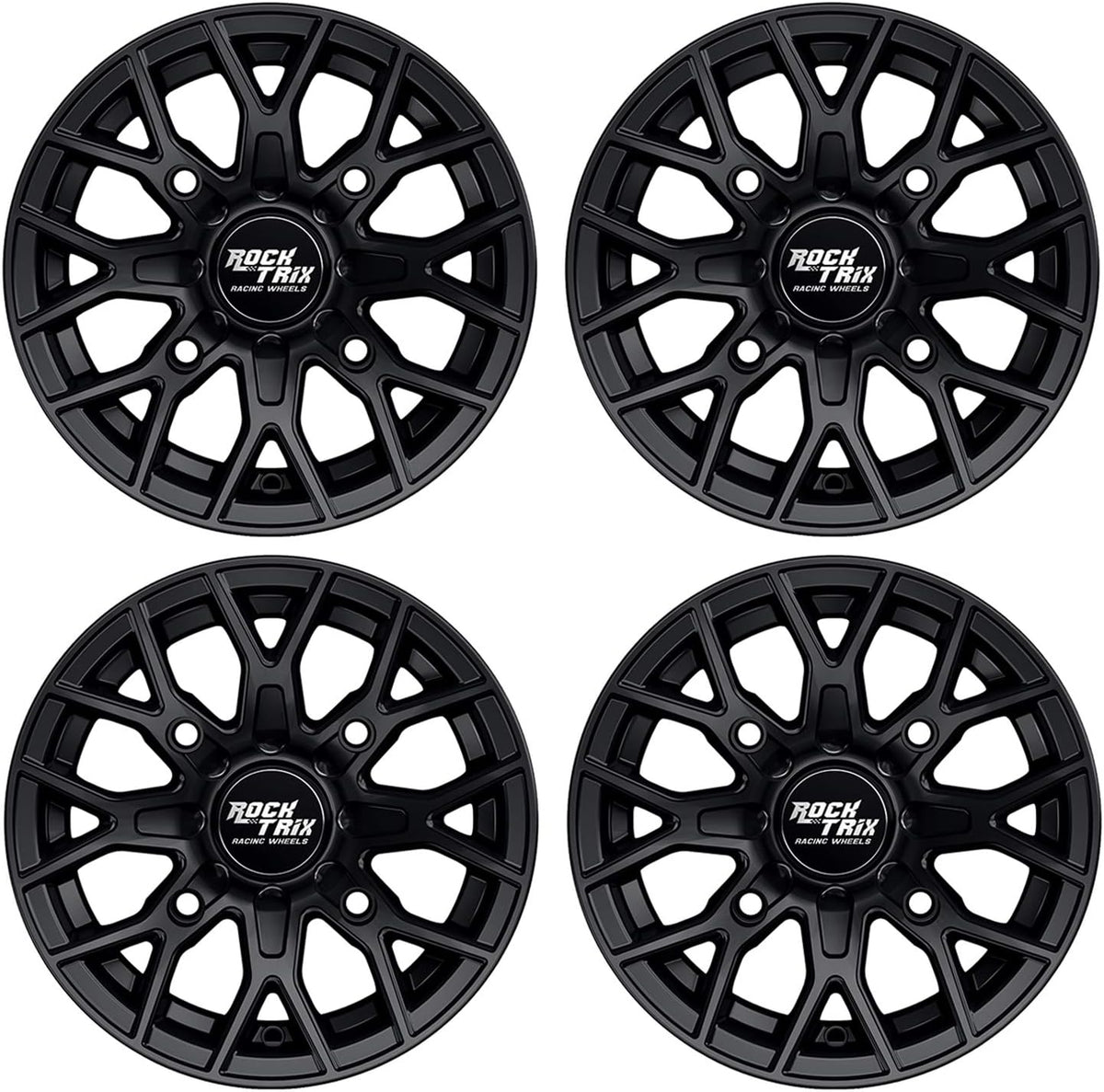 14x7 Matte Black ATV Wheels Rims Set of 4 R188667