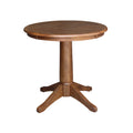 30'' Round Solid Wood Pedestal Dining Table with 2 Cross Back Chairs P8736