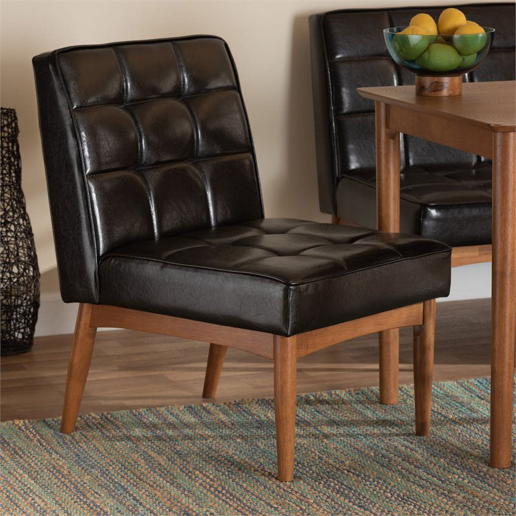 Brown Finished Wood Dining Chair D33177