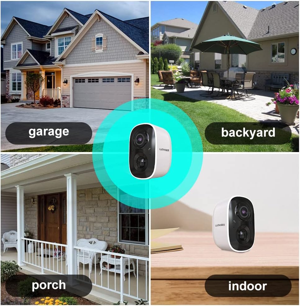 Wireless Outdoor Security Camera with Light Night Vision Rechargeable Battery AI Motion Detection S5864