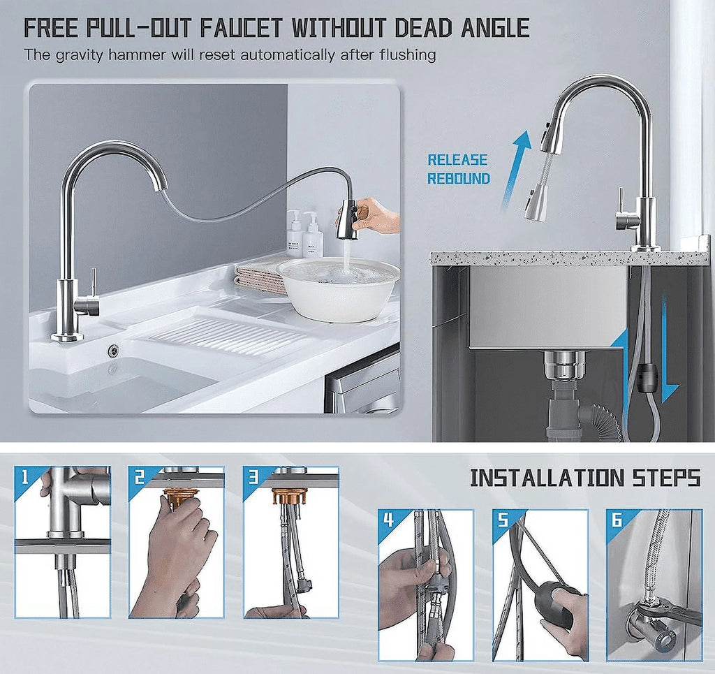 Kitchen Faucet with Pull Down Sprayer Single Handle W710