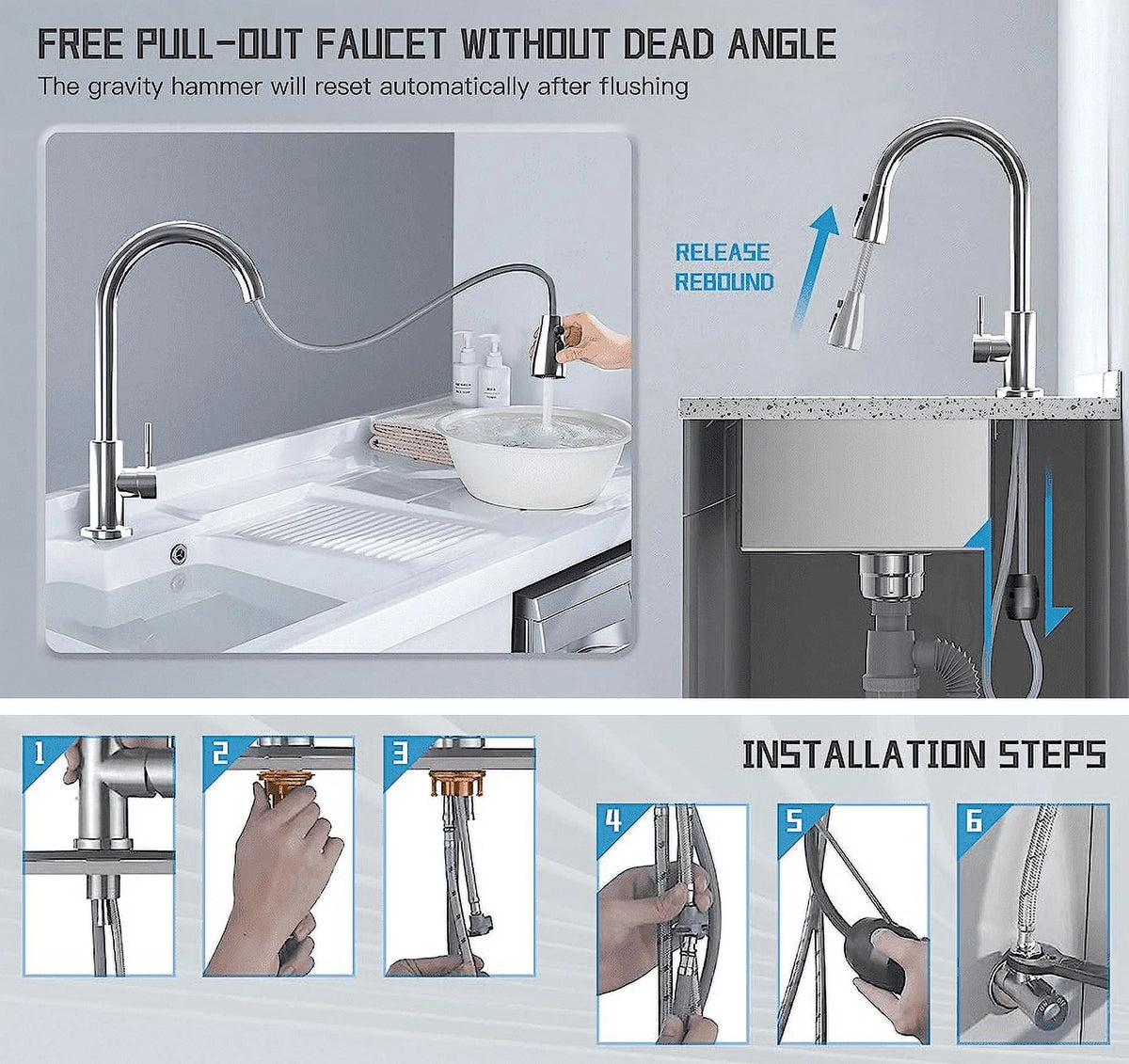 Kitchen Faucet with Pull Down Sprayer Single Handle W710