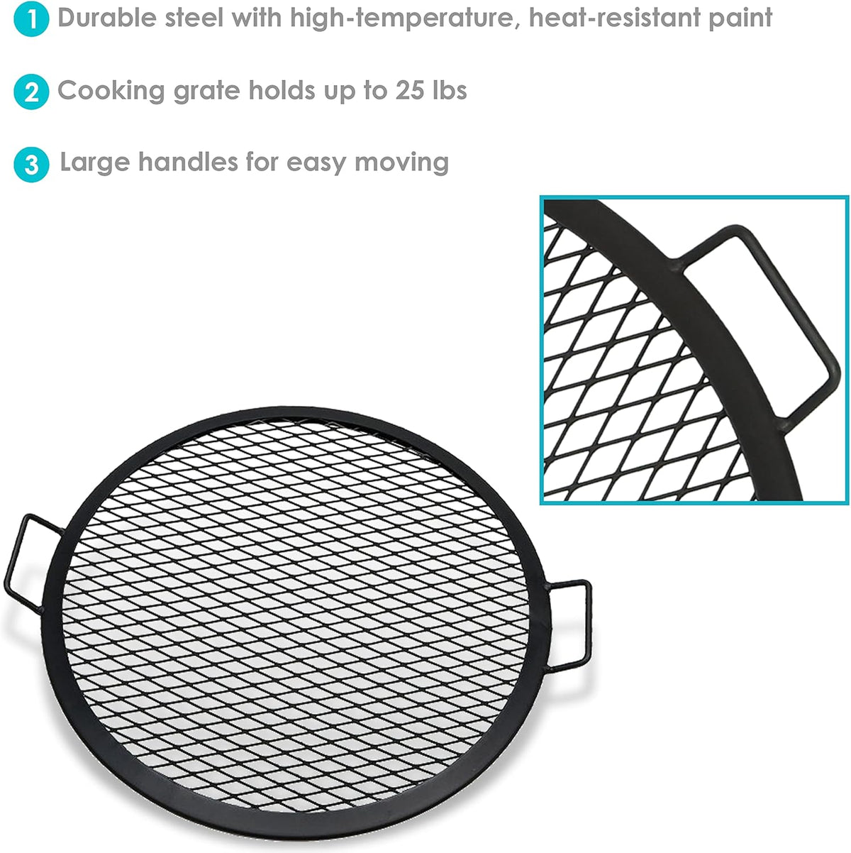22-Inch Round Steel Fire Pit Cooking Grate V958323