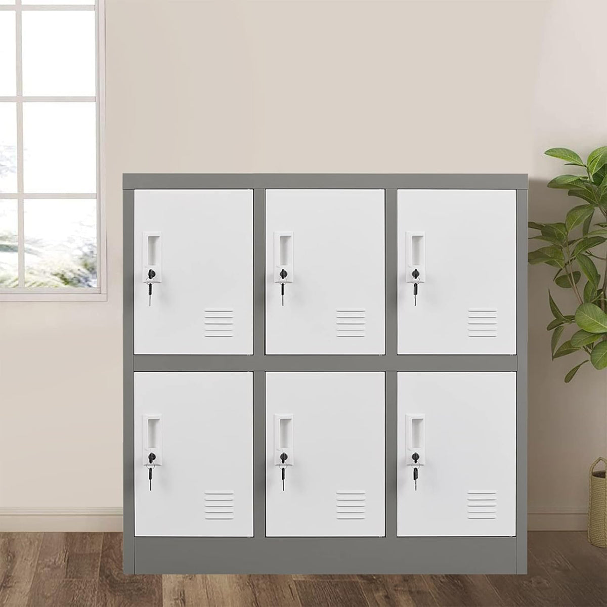 6 Doors Metal Locker Cabinet with Lock S638