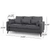 Charcoal Fabric 3 Seater Sofa with Accent Pillows V230317