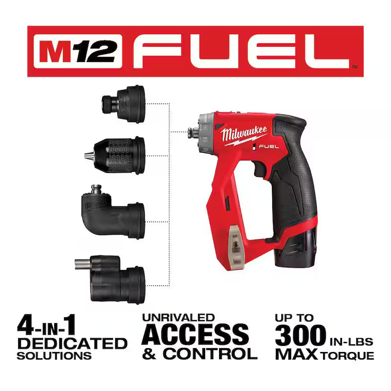 12V Lithium-Ion Brushless Cordless 4-in-1 Interchangeable 3/8 in. Drill Driver Kit with Right Angle Drill G334
