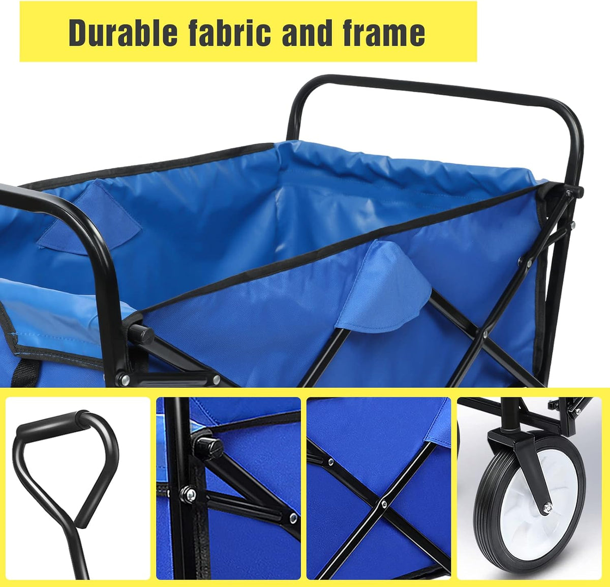 Blue Collapsible Folding Wagon Cart with Wheels K42129