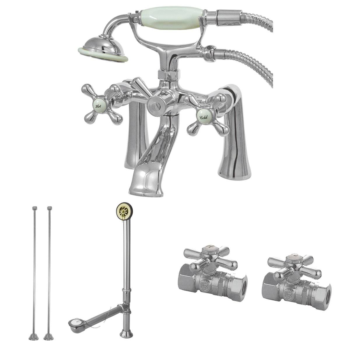 Vintage Satin Nickel Clawfoot Tub Faucet Package R9388