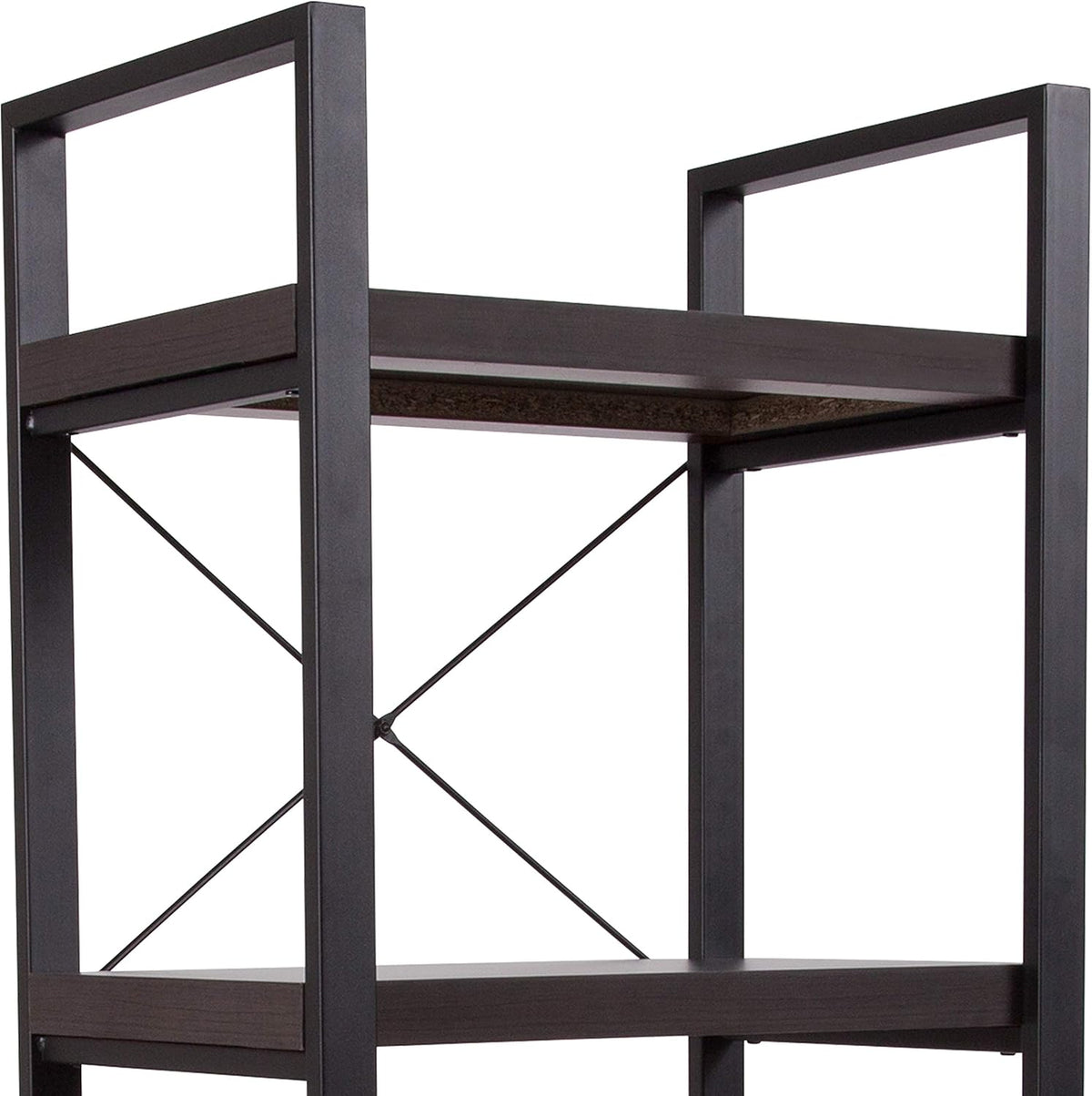 Charcoal Wood Grain 4 Shelf Etagere Bookcase A2687