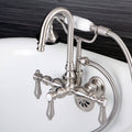 Satin Nickel Wall-Mount Claw Foot Tub Filler with Handshower Q460948