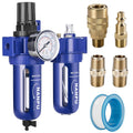Compressed Air Filter Regulator Lubricator, Zinc Alloy, 5 Micron Brass Element, 0-150 psi Gauge B7987