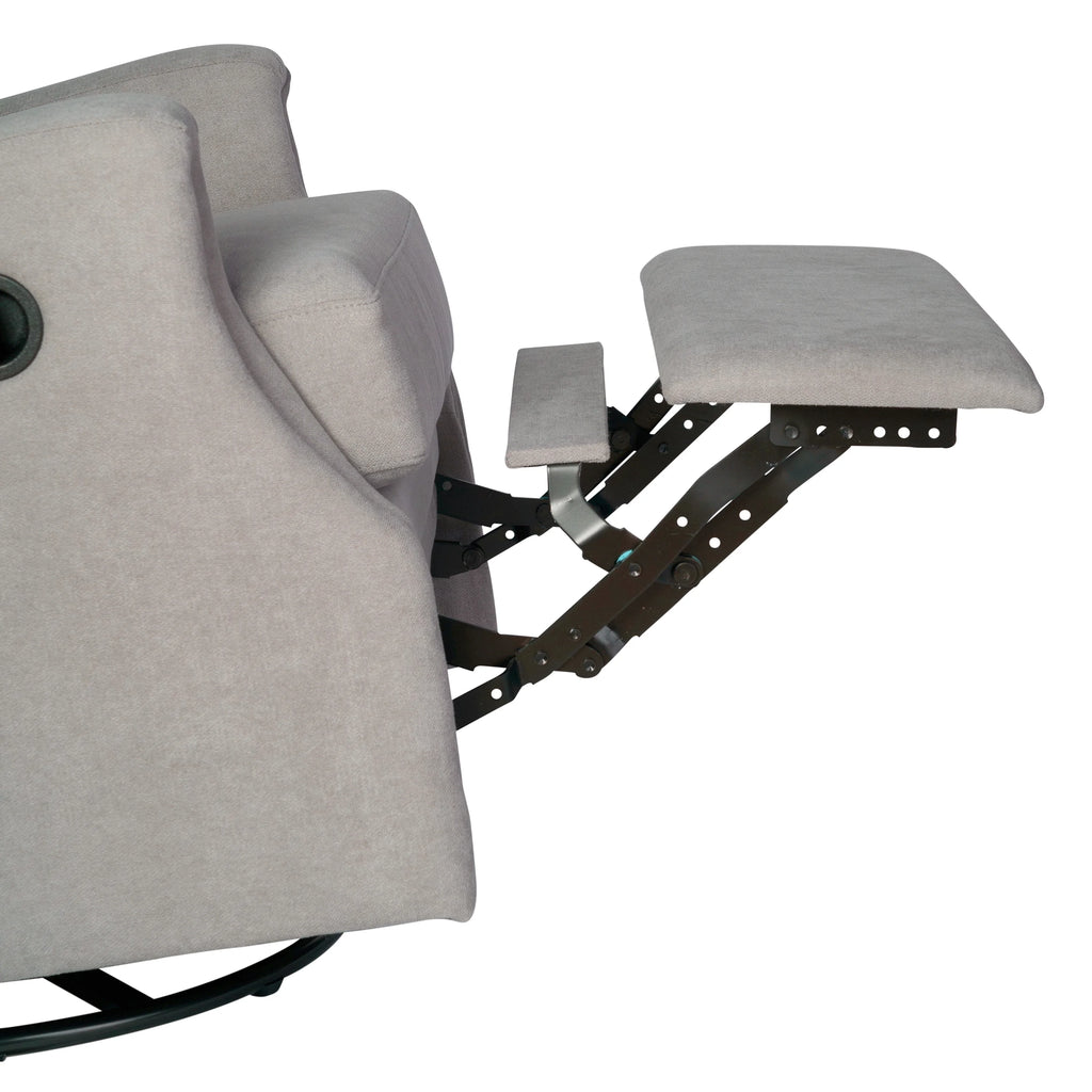 Light Gray Swivel Glider Rocker Recliner Chair O834491