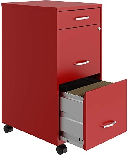 3 Drawer Metal Mobile File Cabinet with Lock, Letter Size, Silver F139
