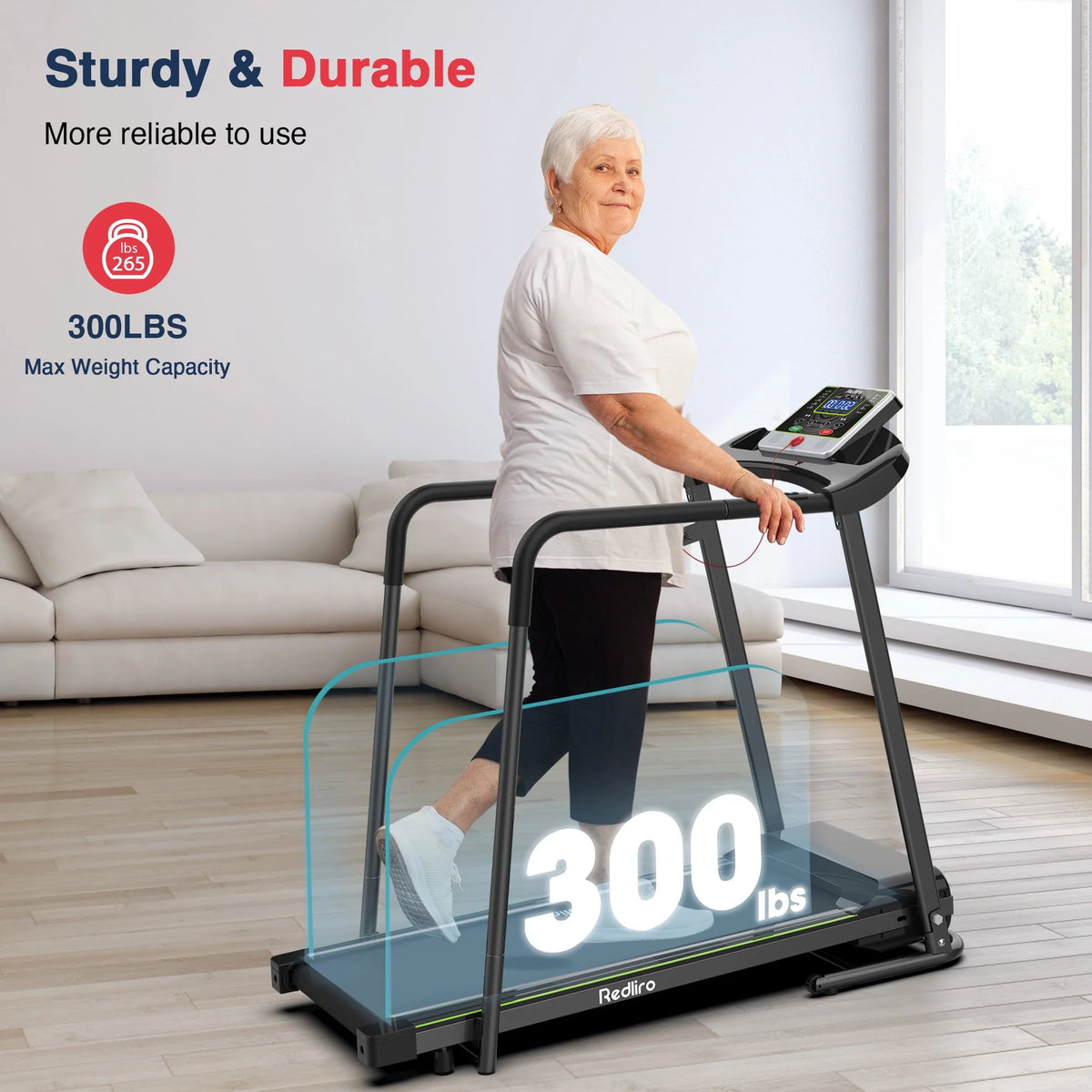 Folding Treadmill Walking Machine 2.25HP 300lbs U9569