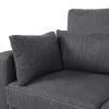 Charcoal Fabric 3 Seater Sofa with Accent Pillows V230317