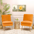 Orange Armless Upholstered Accent Chair Set of 2 G3328