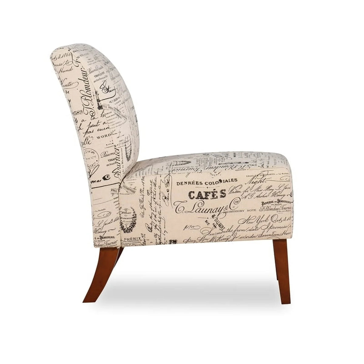Contemporary Fabric Slipper Chair in Beige W2034
