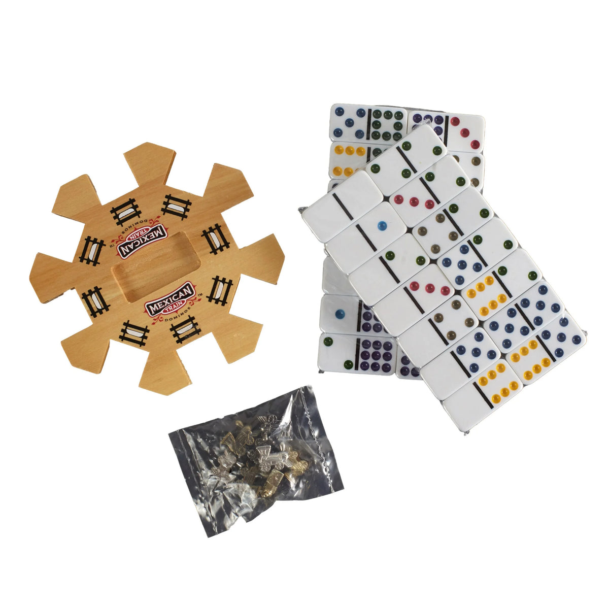 Mexican Train Domino Set in Wooden Collector Box V471