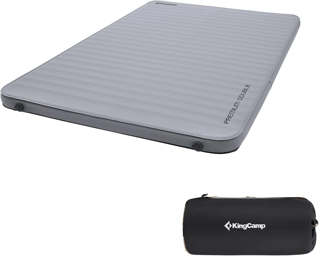 Queen Size Double Self Inflating Sleeping Pad with R Value 9.5, Grey V198525