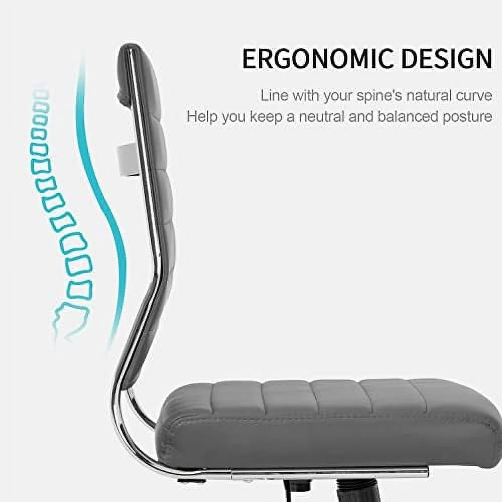 Armless Leather Swivel Office Chair X619