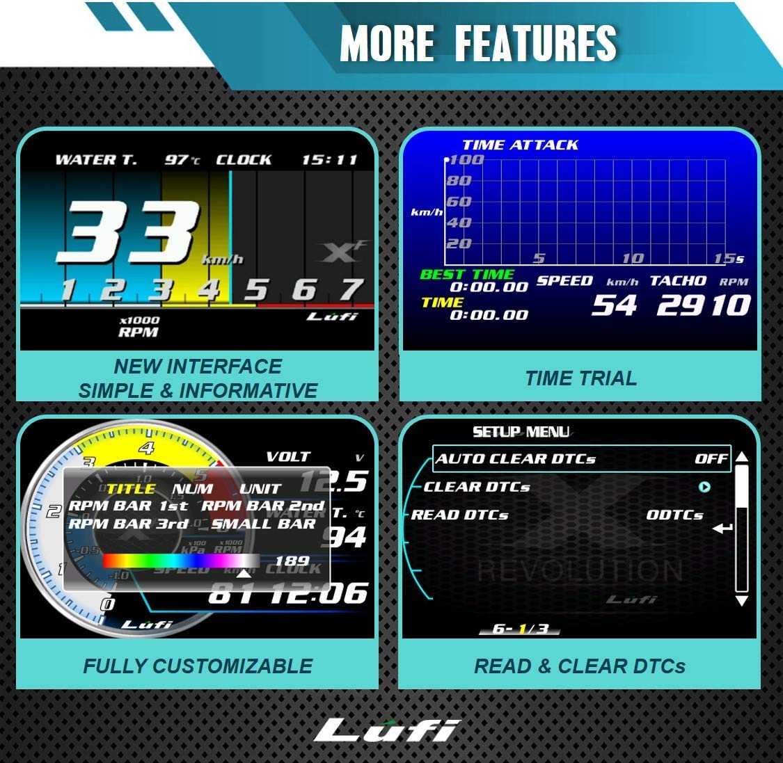 OBD2 Gauge Display Head Up Display K8855