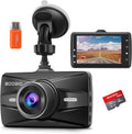 Dash Cam with 32G SD Card, 1080P FHD Car Driving Recorder 3'' IPS Screen 170° Wide Angle Dashboard Camera Aluminum Alloy Case, Parking Monitor Loop Recording Motion Detection Pack of 2 R6017