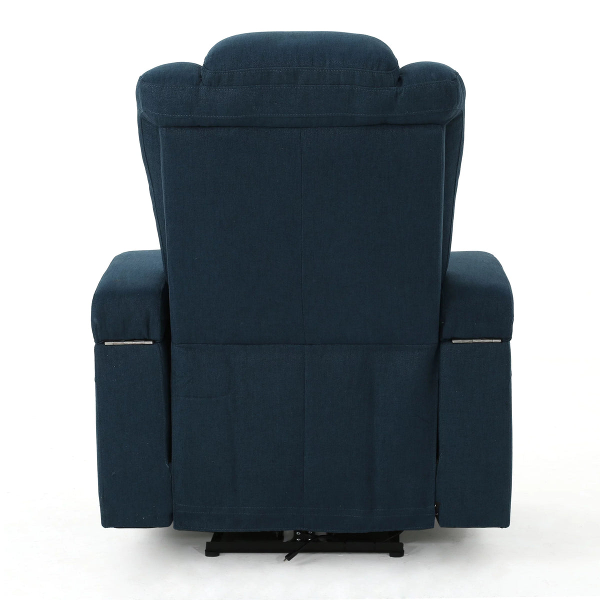 Navy Blue Tufted Fabric Power Recliner L8142