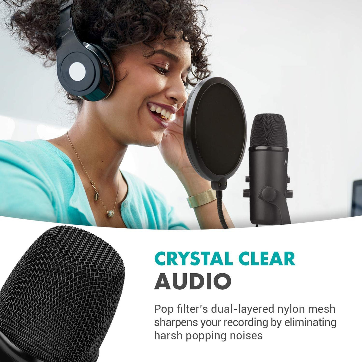 Desktop USB Microphone with Pop-Filter, 4 Pickup Patterns I981