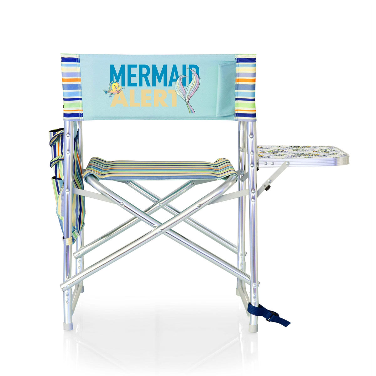 Sky Blue Sports Chair with Multi Stripe Pattern N847