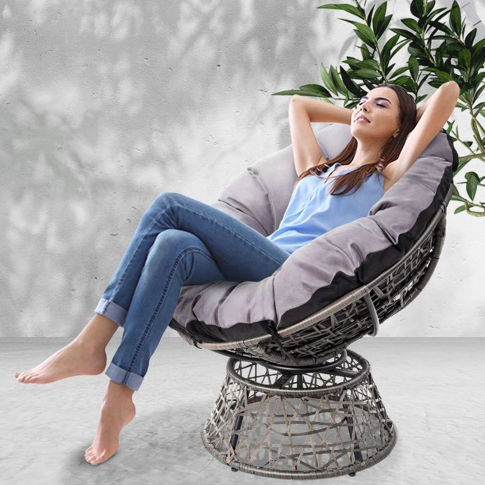 Grey Papasan Chair V84571