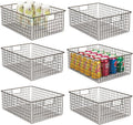 Metal Wire Food Organizer Storage Baskets with Handles, 6 Pack, Bronze C151