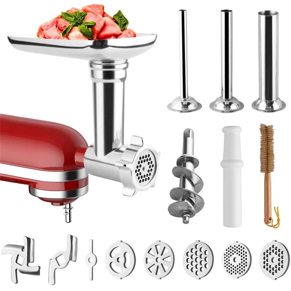 Metal Food Grinder Attachment for KitchenAid Stand Mixers with Sausage Stuffer Tubes S710986