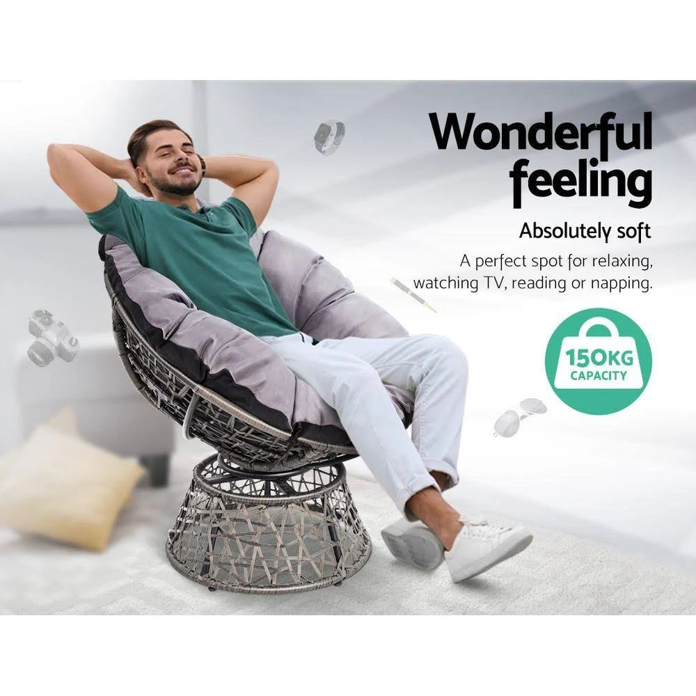 Grey Papasan Chair V84571
