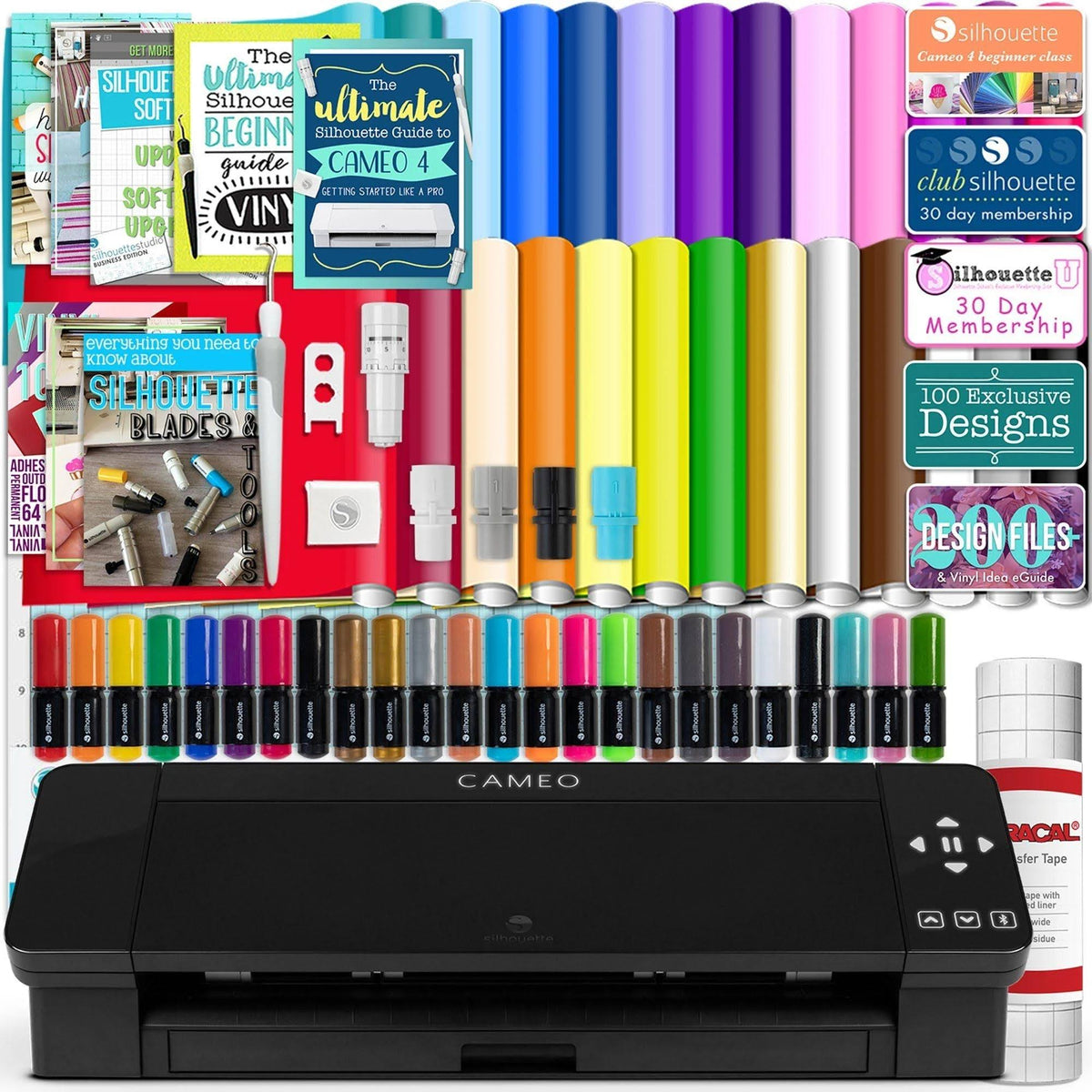 Black Cameo 4 with 26 Glossy Sheets, 24 Sketch Pens S497
