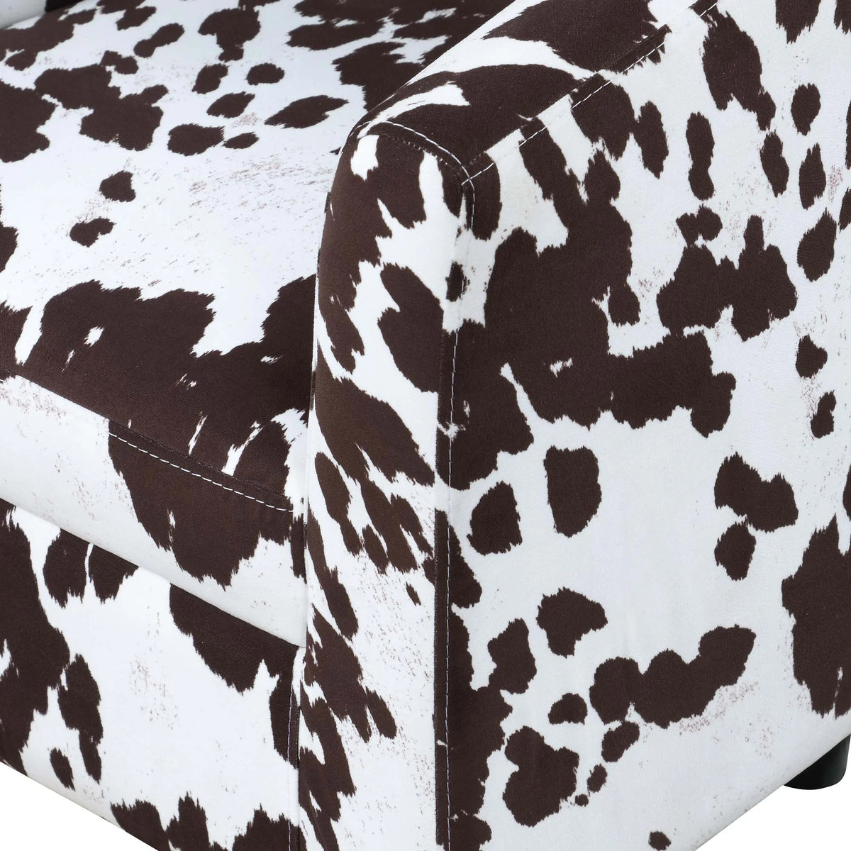 Brown Cow Print Accent Chair with Ottoman Q6243