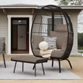 Wicker Egg Chair with Ottoman, Stand, Cushions X950664