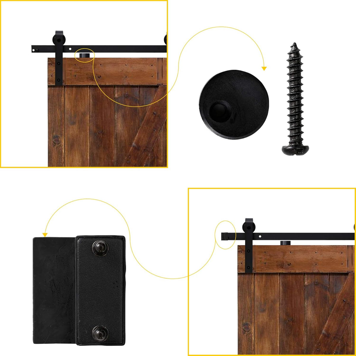10FT Heavy-Duty Carbon Steel Sliding Barn Door Rail Kit R1680