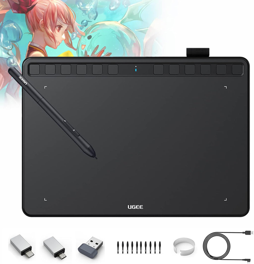 Wireless Graphics Drawing Tablet 6x4 Inch with Battery-Free Stylus N738