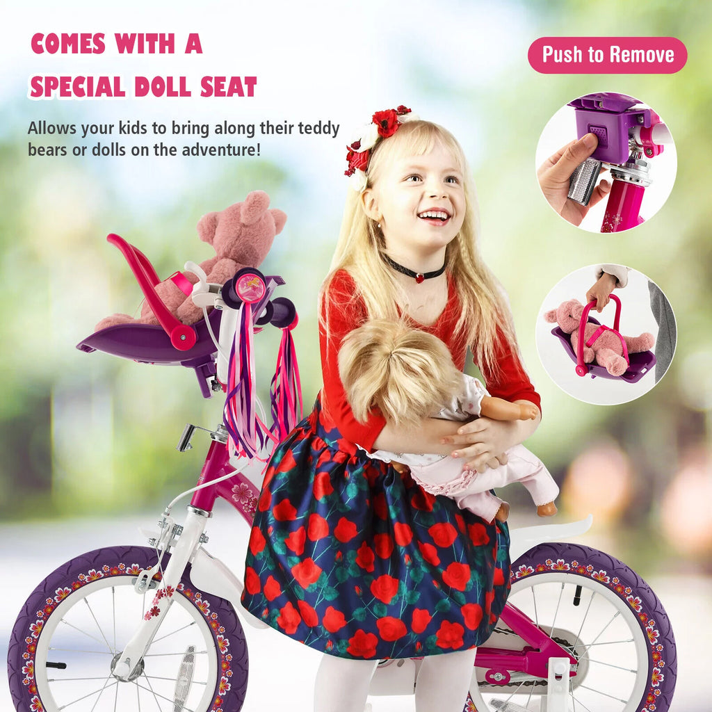 Pink & Purple 16 Toddler Bike with Training Wheels A410