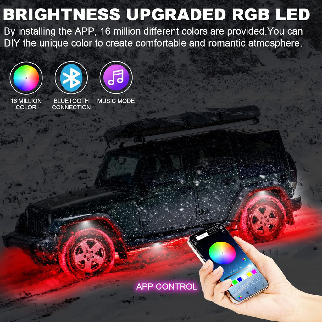 RGB LED Rock Lights 8 Pods Pack of 2 M421765