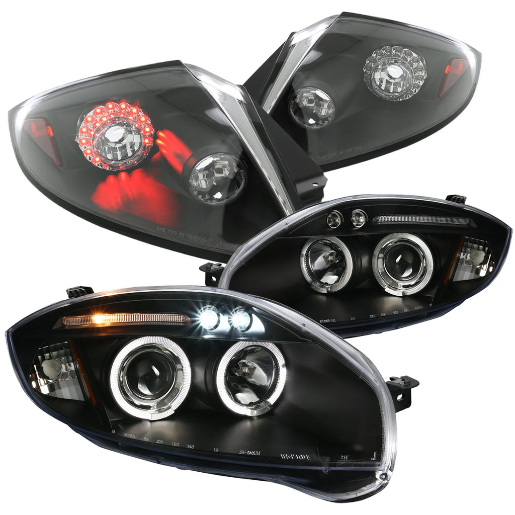 Halo Chrome Projector Headlights LED Fog Lights Left + Right Pair Y83054