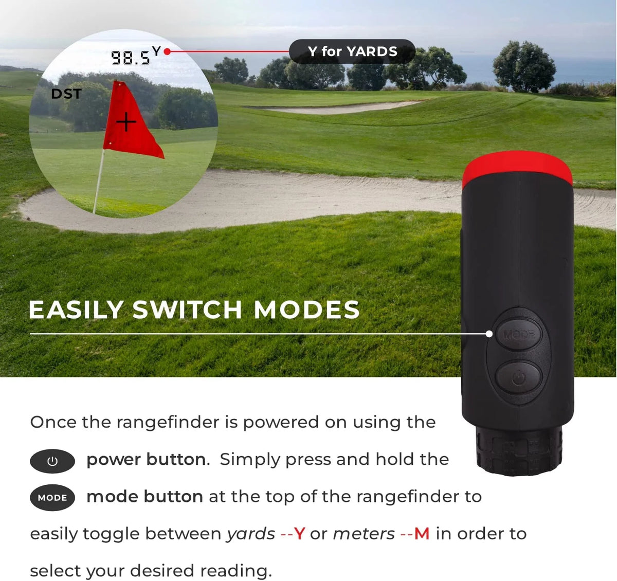 800 Yards 6X Magnification Laser Golf Rangefinder with Slope V77454