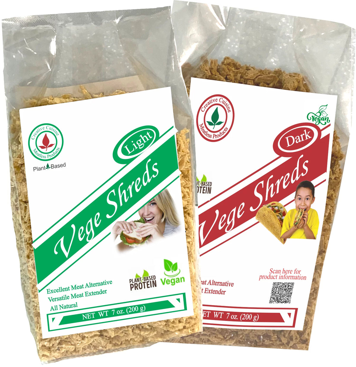 Mixed Light & Dark Vege Shreds 12 - 7 oz. bags H447