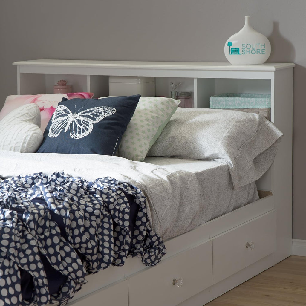 Pure White Bookcase Headboard J115