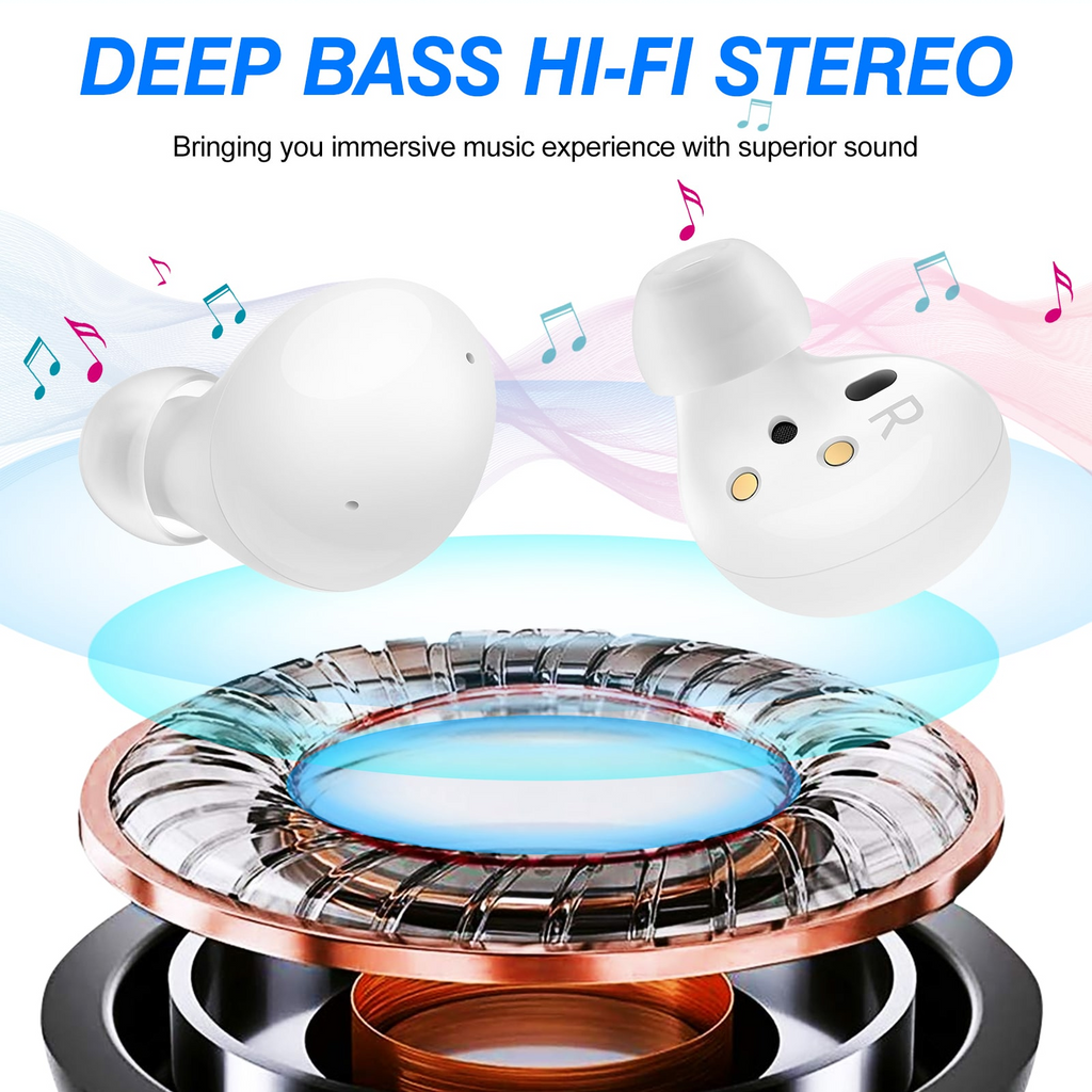 White Truly Wireless Bluetooth Headphones with Noise Isolation I627127